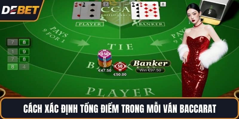 Cách xác định tổng điểm trong mỗi ván Baccarat